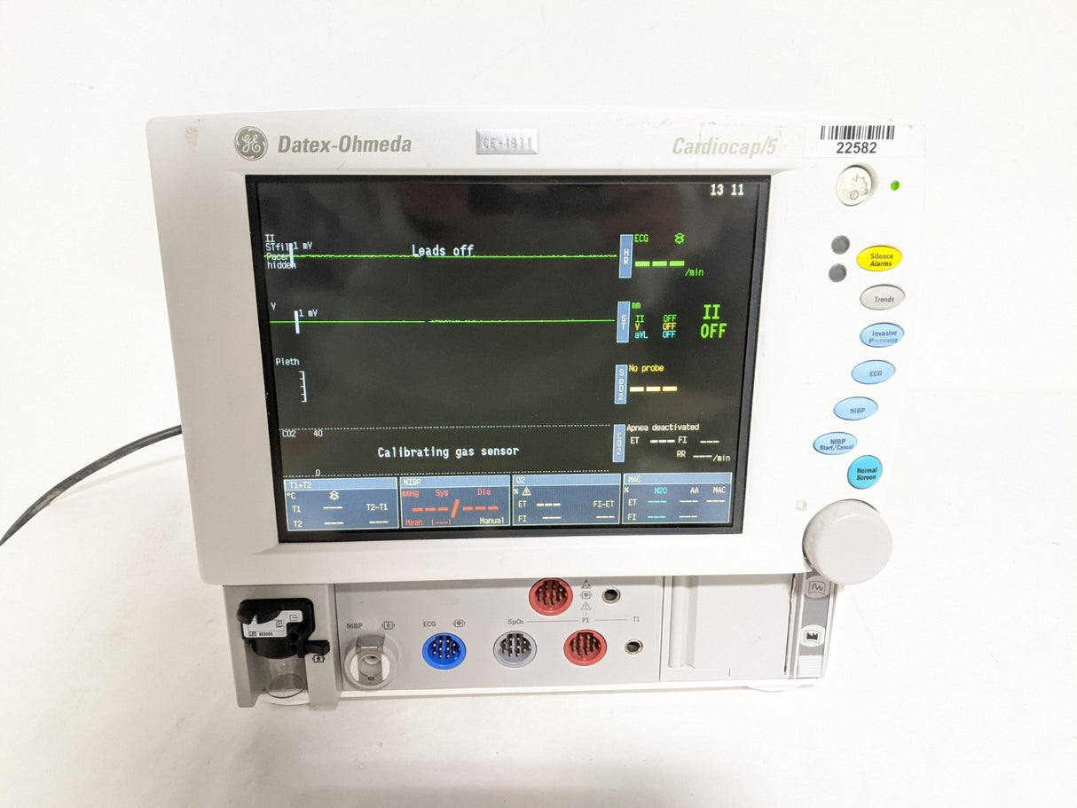 GE | Datex Ohmeda Cardiocap/5 Anesthesia Monitor | C02, NIBP, ECG, SpO2, IBP