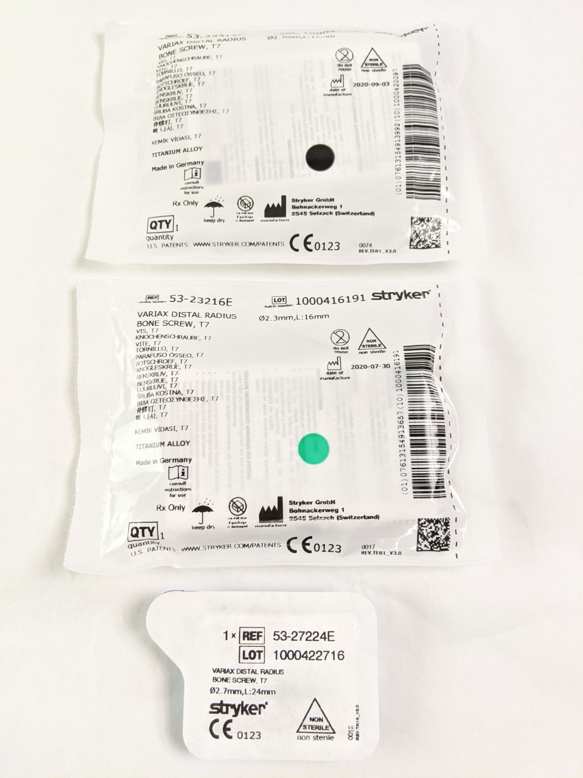 Set of 12 Stryker Surgical Screws and Twist Drills