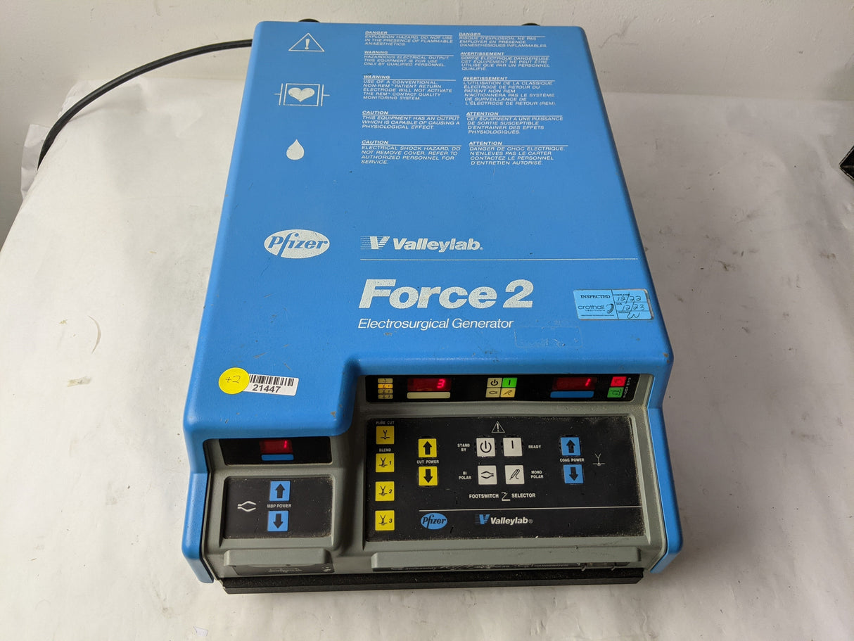 Pfizer Valleylab Force 2 -20PC Electrosurgical Unit with E6008 and 60-5103-001