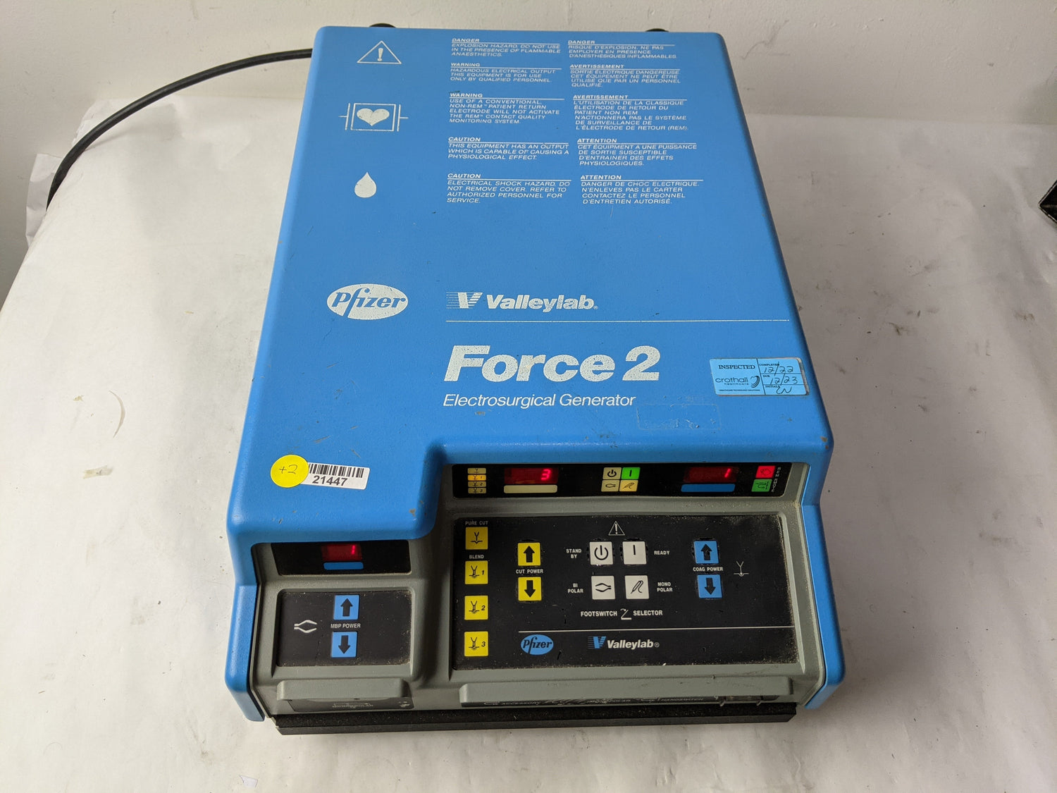 Pfizer Valleylab Force 2 -20PC Electrosurgical Unit with E6008 and 60-5103-001
