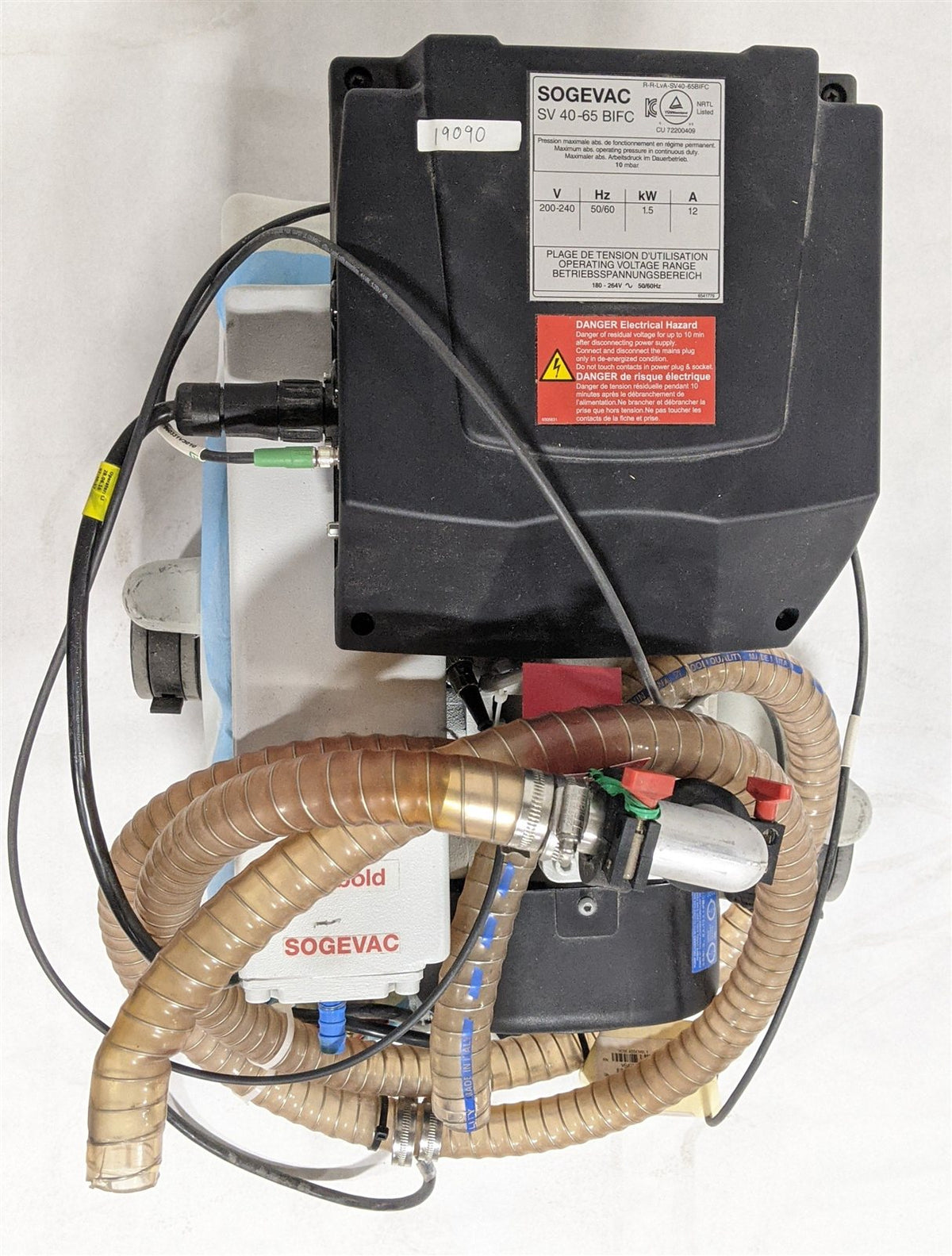 SOGEVAC SV 40-65 BIFC BI FC Oil Sealed Rotary Vane Vacuum Pump w/ LSES90SL Motor