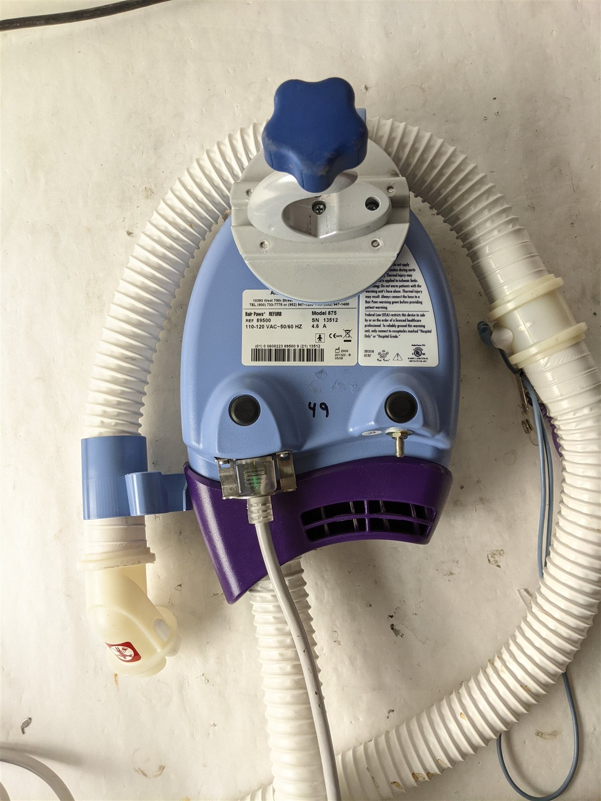 Arizant Healthcare Bair Paws 875 89500 Warming Unit