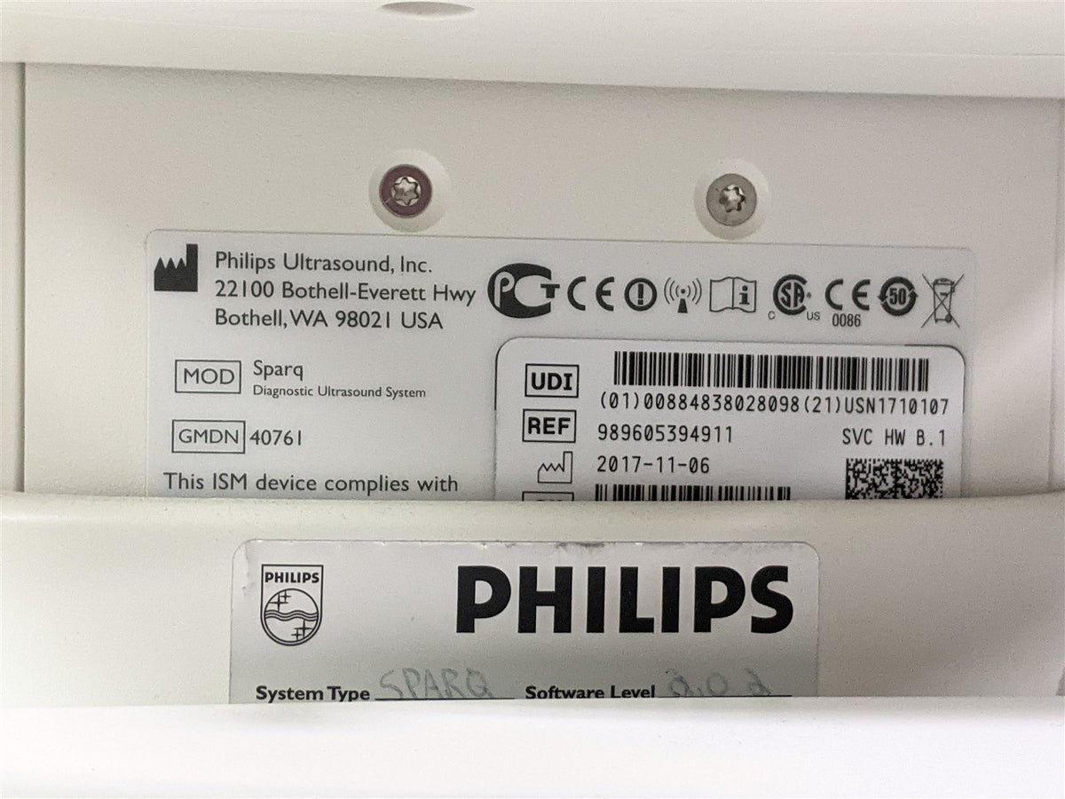 Philips Sparq 989605394911 Ultrasound with 4 Probes | MFG 2017