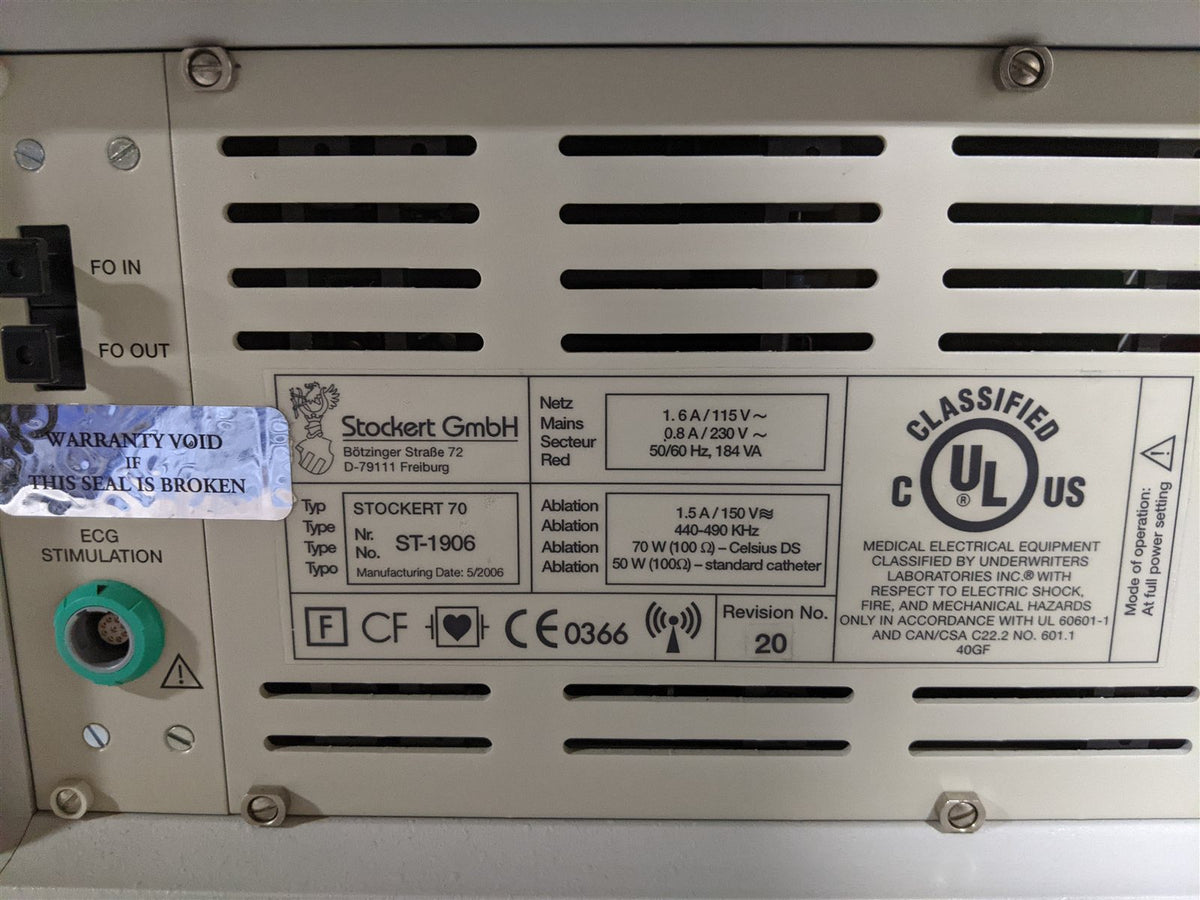 Stockert 70 RF Generator ST-1906 MFG 2006