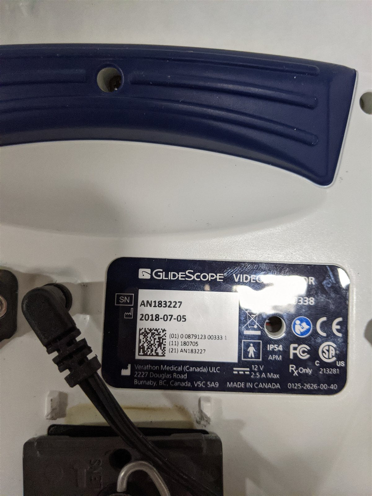 Verathon GlideScope 0570-0338 Video Monitor | MFG 2018
