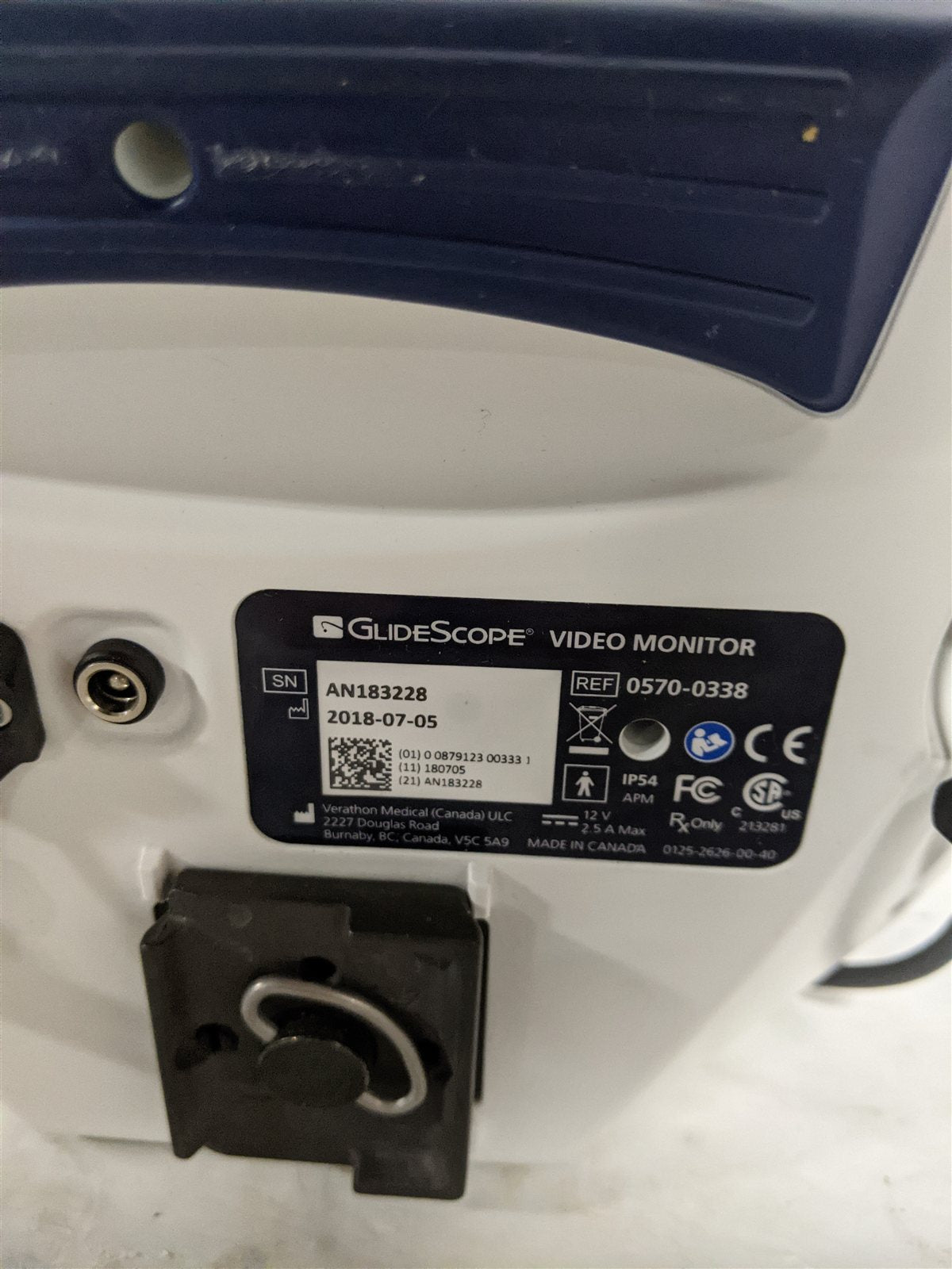 Verathon GlideScope 0570-0338 Video Monitor | MFG 2018