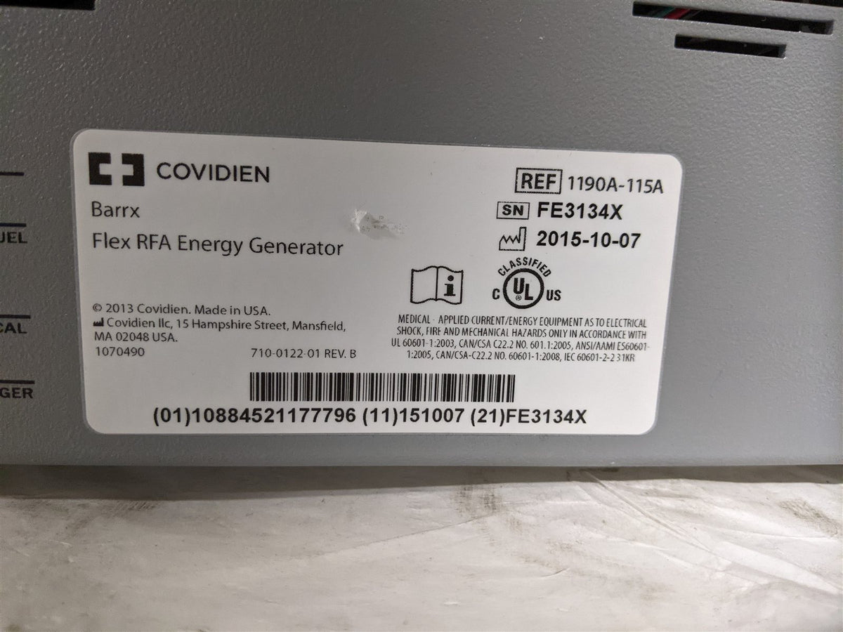 Covidien Barrx 1190A-115A Flex RFA Energy Generator | MFG 2015