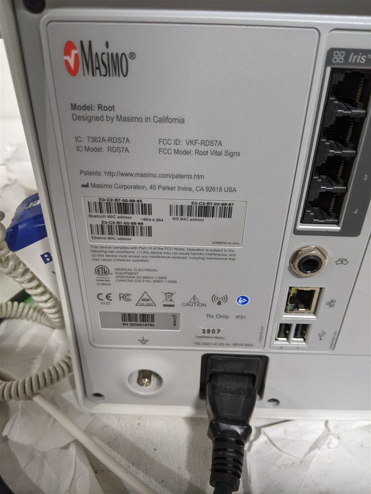 Masimo Root RDS7A Patient Monitoring and Connectivity Platform | MFG 2016