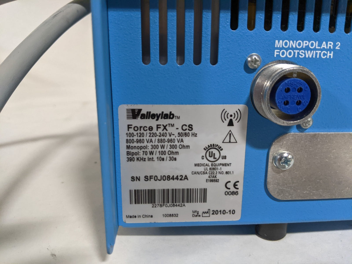 Covidien Valleylab Force FX-CS ESU Generator with Monopolar Footswitch |MFG 2010