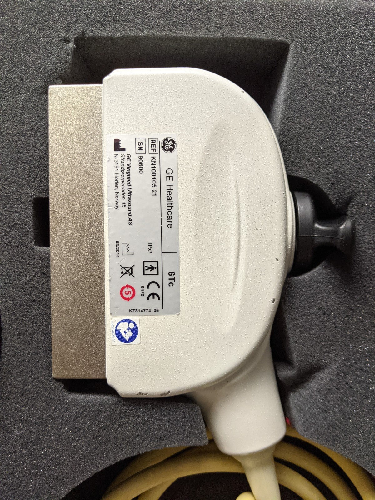 GE 6Tc KN100105 21 TEE Probe with Case | MFG 2014