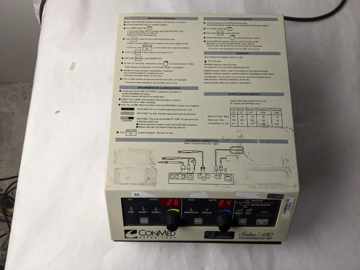 Conmed Sabre 180 60-5800-001 ESU