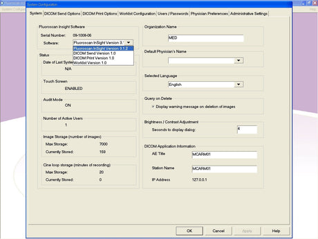 Hologic Fluoroscan InSight 2 Mini C-Arm | SW 3.1.2 | MFG 2008
