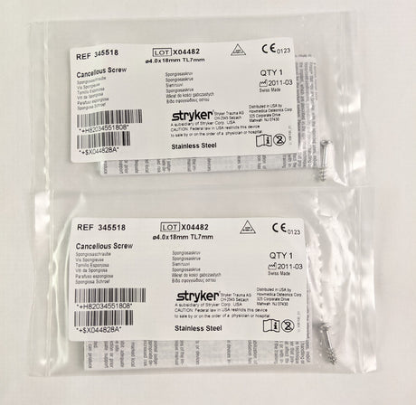 Set of 12 Stryker Surgical Screws and Twist Drills