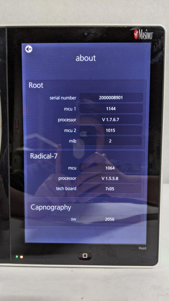 Masimo Root RDS7A Patient Monitor with Radical-7 and ISA CO2 Module