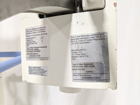 Hologic Fluoroscan InSight 2 Mini C-Arm | SW 3.1.2 | MFG 2008