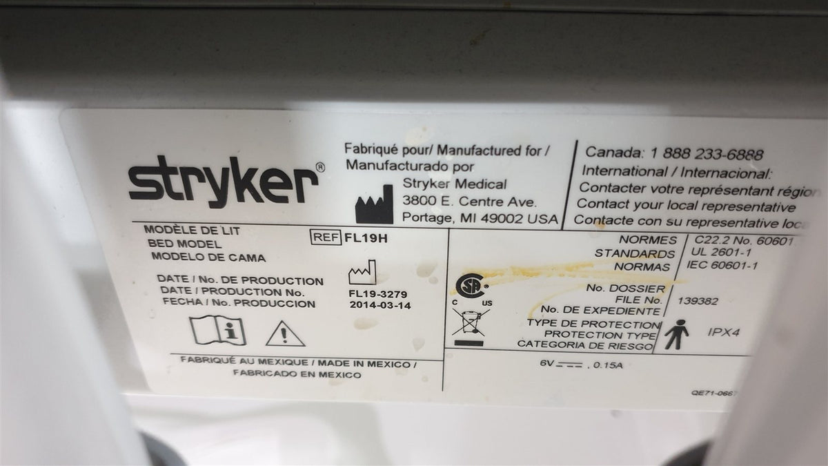Stryker Cub FL19H FL19-3279 Pediatric Crib | MFG 2014