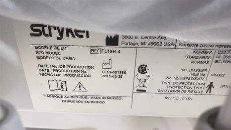 Stryker Cub FL19H-4 FL19-001886 Pediatric Crib | MFG 2013