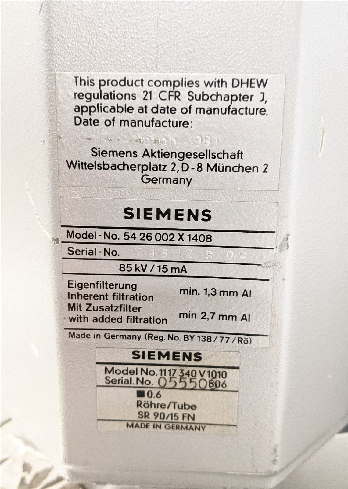 Palomex Instrumentarium Orthopantomograph OP 5 A X-Ray Unit with Siemens Tube