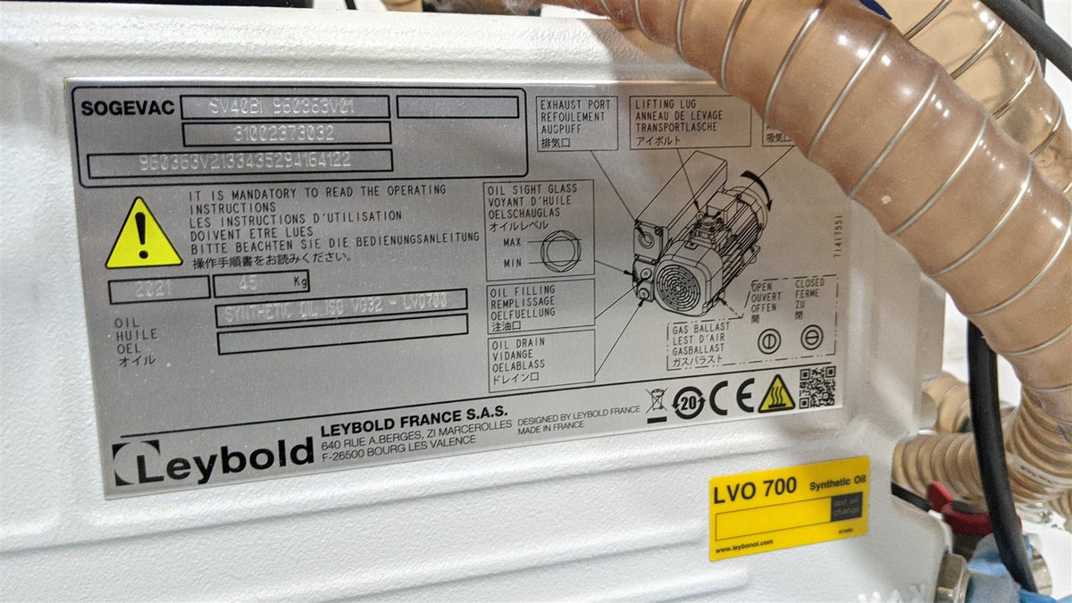 SOGEVAC SV 40-65 BIFC BI FC Oil Sealed Rotary Vane Vacuum Pump w/ LSES90SL Motor