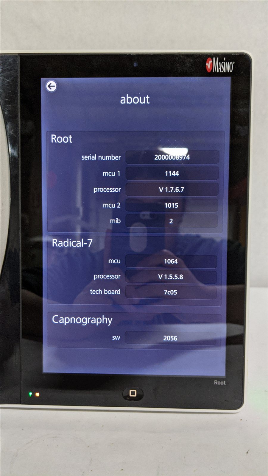 Masimo Root RDS7A Patient Monitor with Radical-7 and ISA CO2 Module