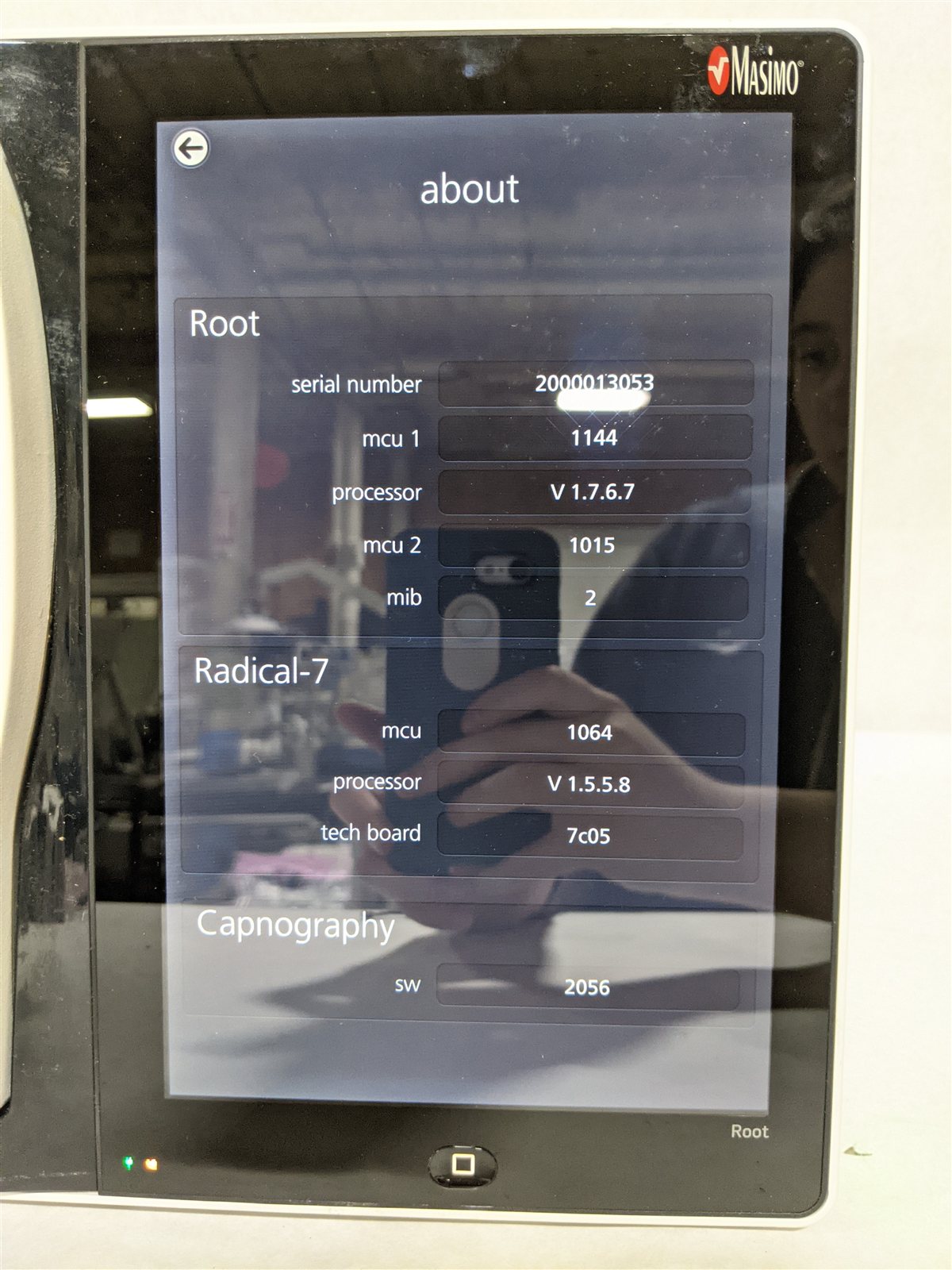 Masimo Root RDS7A Patient Monitor with Radical-7 and ISA CO2 Module