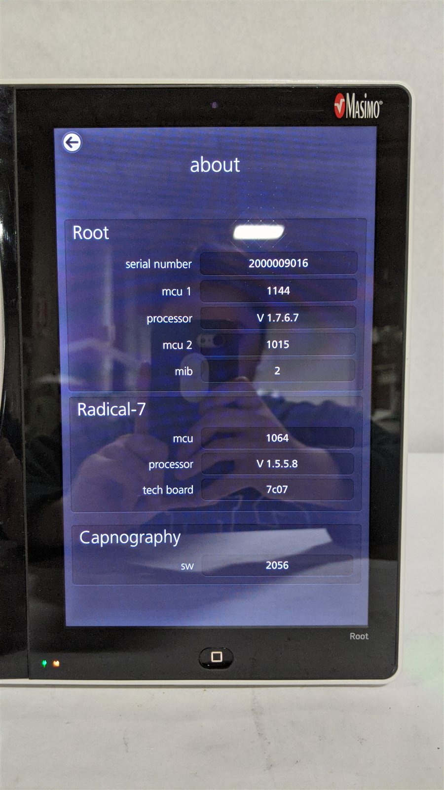 Masimo Root RDS7A Patient Monitor with Radical-7 and ISA CO2 Module