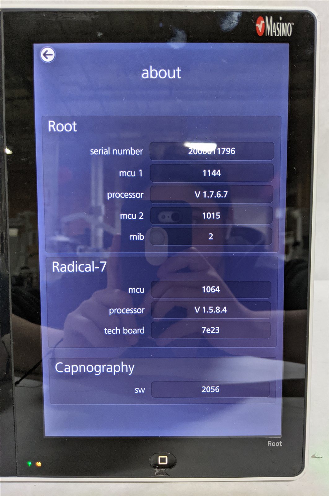 Masimo Root RDS7A Patient Monitor with Radical-7 and ISA CO2 Module
