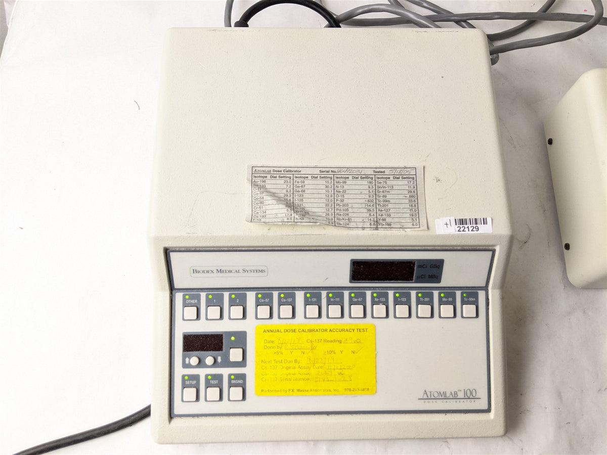 Biodex Atomlab 100 086-250 107040 Dose Calibrator with Ionization Chamber