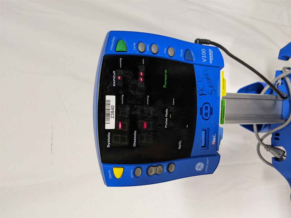 GE Carescape V100 Dinamap Vital Signs Monitor w/ Power Adapter