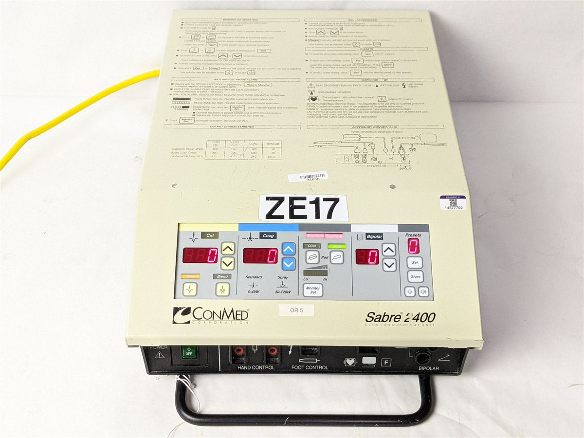Conmed Sabre 2400 60-5600-002 Electrosurgical Unit