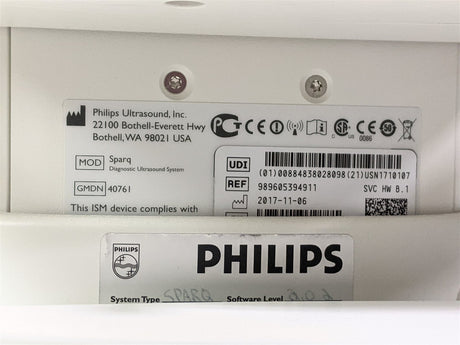 Philips Sparq 989605394911 Ultrasound with 4 Probes | MFG 2017