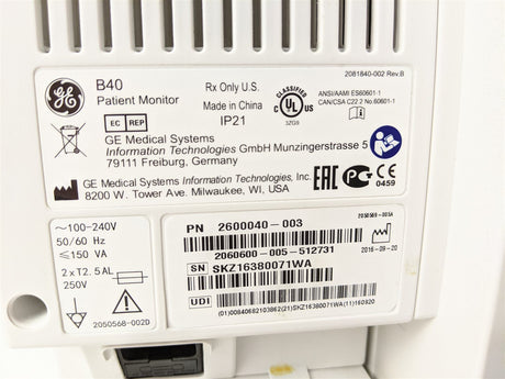 GE B40 Patient Monitor | MFG 2016