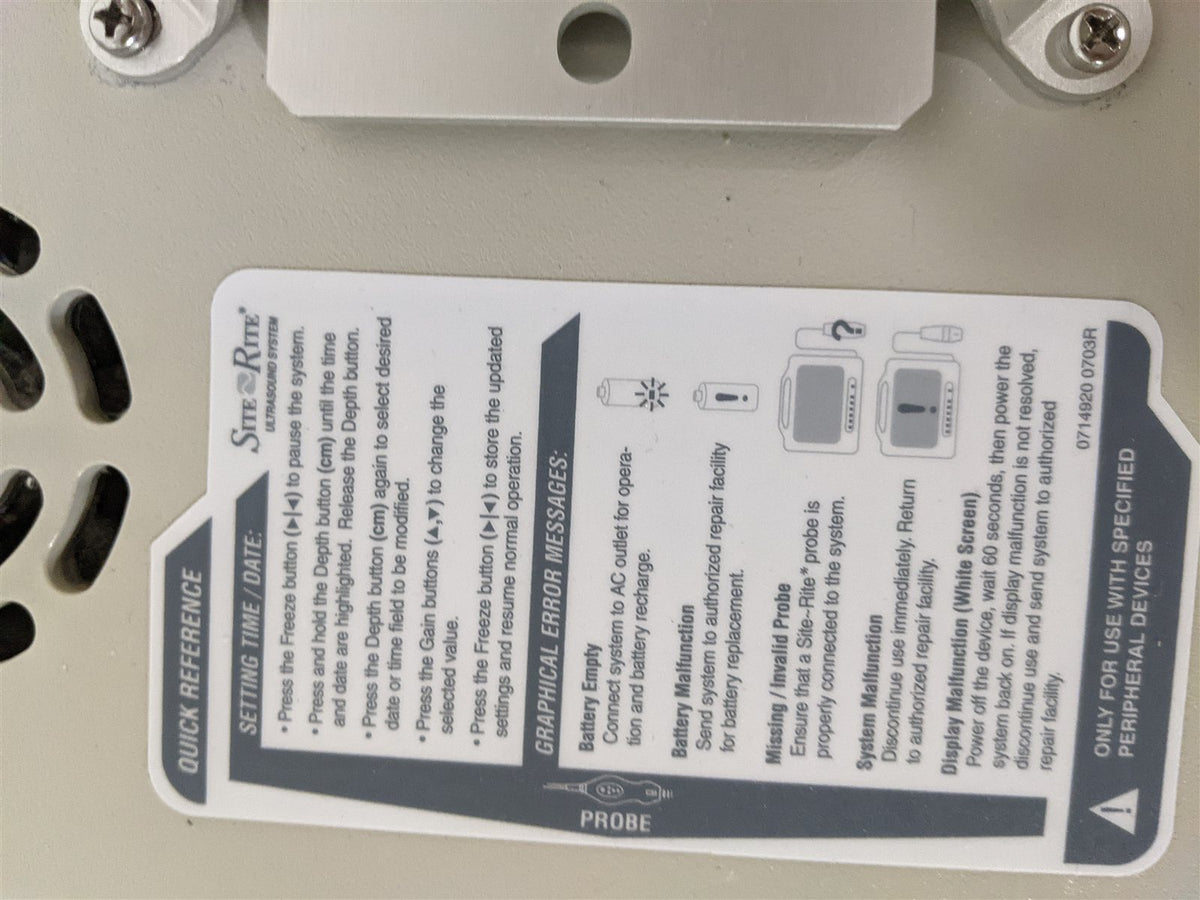 Bard Site Rite 6 9770066 Ultrasound | with Probe | Version 1.1.1