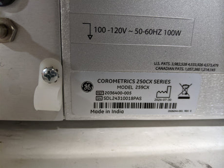 GE Corometrics 250cx 259cx ref: 2036400-005 Feta Monitor | MFG 2024