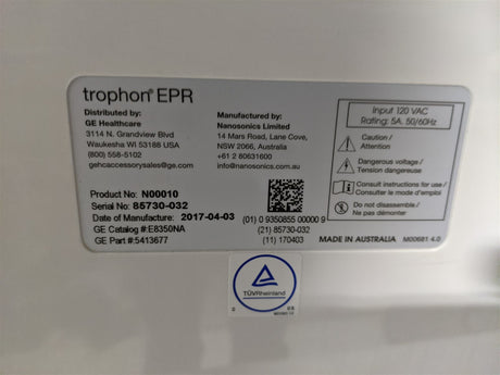 GE Nanosonics Trophon EPR | MFG 2017