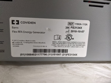 Covidien Barrx 1190A-115A Flex RFA Energy Generator | MFG 2015