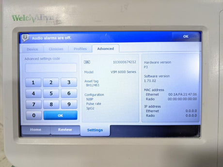 Welch Allyn 6000 Series 64NXXE Vital Signs Monitor