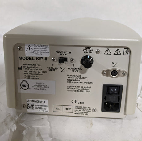 HK Surgical Klein Pump KIP-II Infiltration Pump